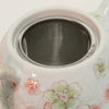 Japanese Mino porcelain teapot - pink flower