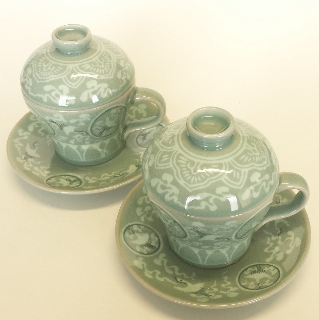 Essence of celadon cup set - Woonhak Maebyung