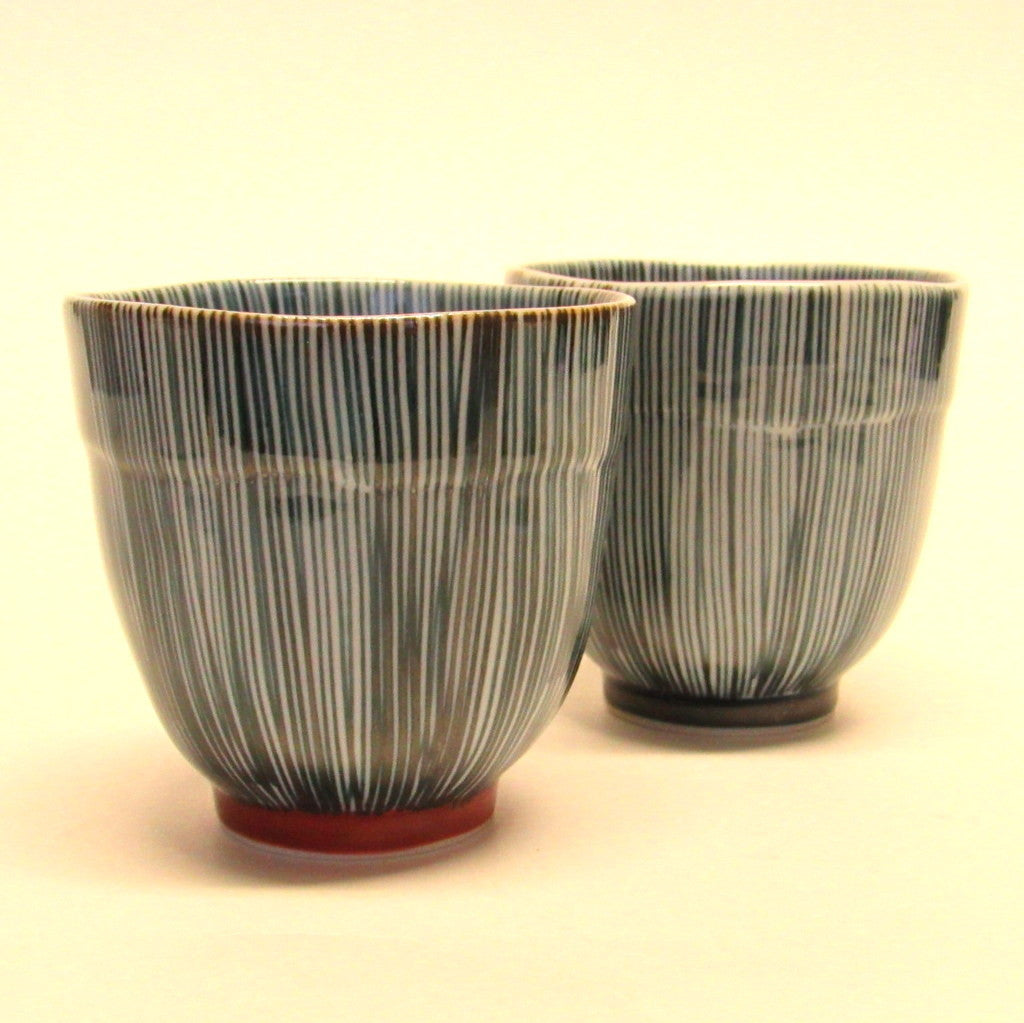 Arita porcelain teacup - blue stripe