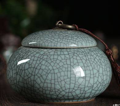 Longquan celadon tea caddy - Geyaofenqing